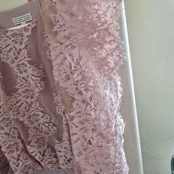 Blush Lace Batwing Top by The Muses Lounge, Size L - Picture 2 of 5